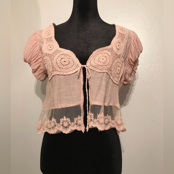 Poetry Jackets & Blazers - Poetry Clothing Womens Crop Jacket Size M with Lace & Crochet